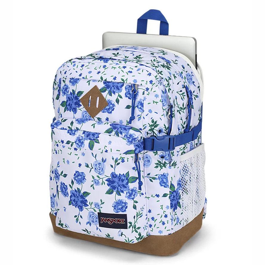 Sac à Dos Scolaire JanSport SUEDE CAMPUS Blanche Bleu | BYC-45530557